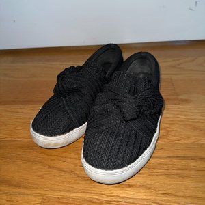 Unique Black Knit Sneakers - Size 7